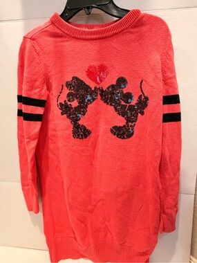 GAP Coral Knit Sequin Mickey Silhouette Sweater